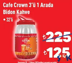CAFE CROWN 3'Ü 1 ARADA BİDON KAHVE 32'Lİ CAFE CROWN 3'Ü 1 ARADA BİDON KAHVE 32'Lİ